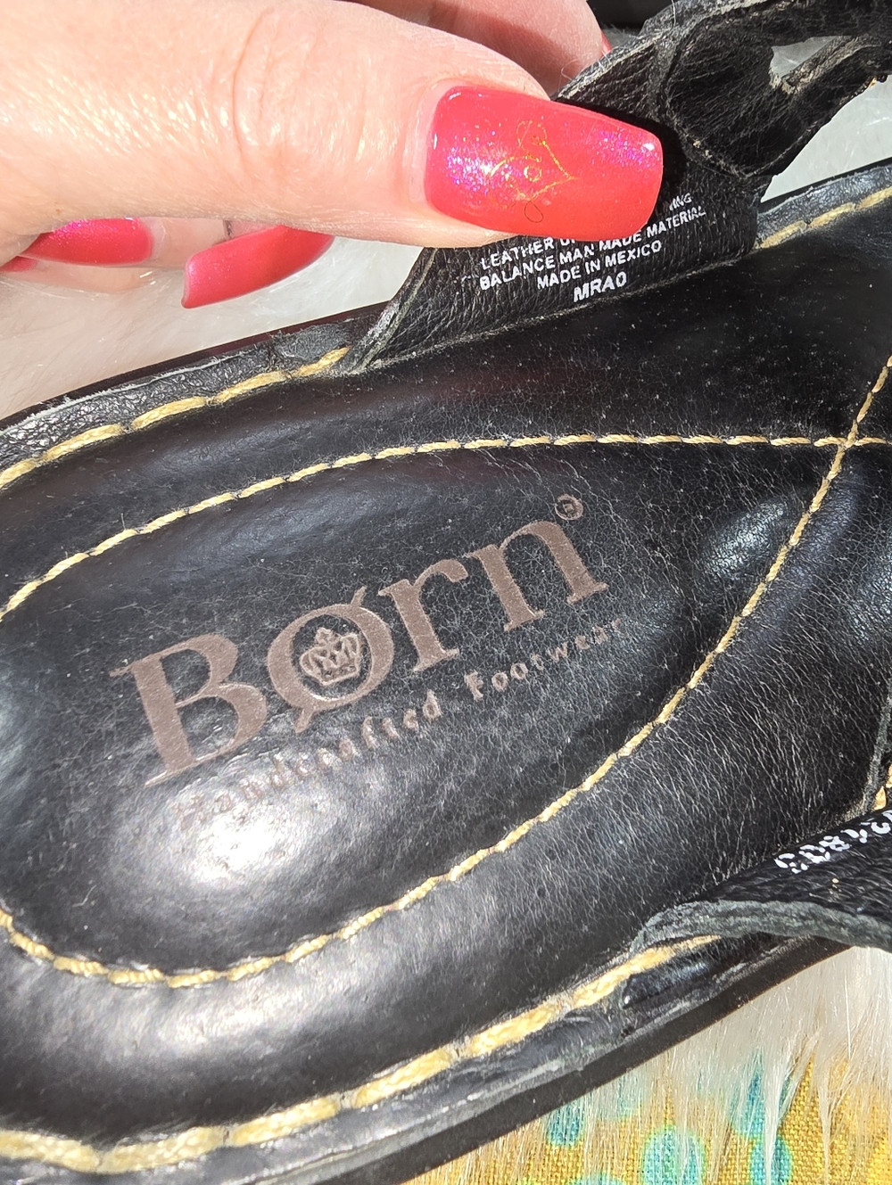 Born Womens Mahogany Leather Padded Flip-Flop Sandals - Picture 11 of 11